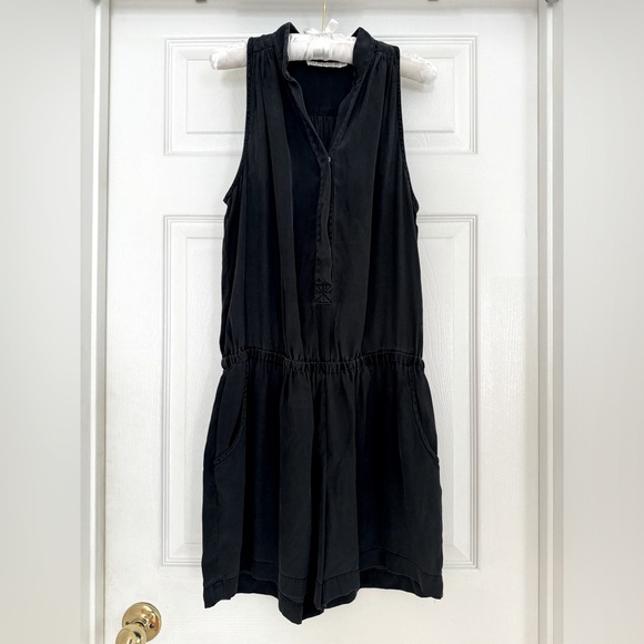 Sunner black pure silk jumpsuit romper - size M - Picture 7 of 8